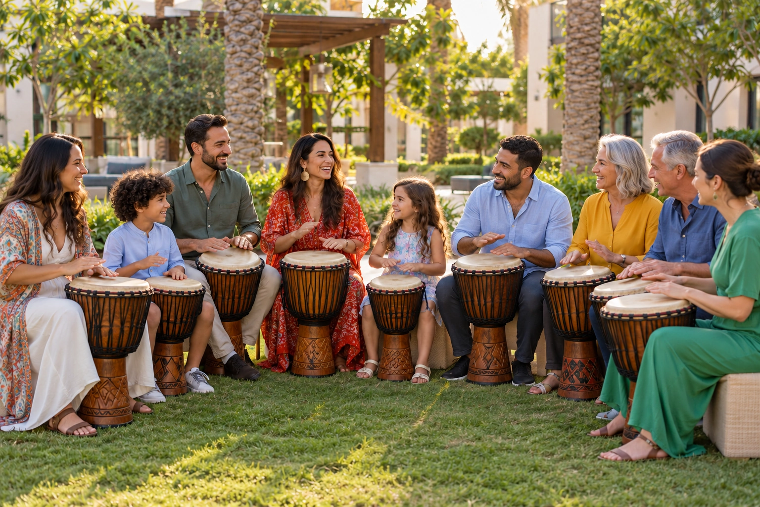 Community Drum Circles — illustrative drumming scene