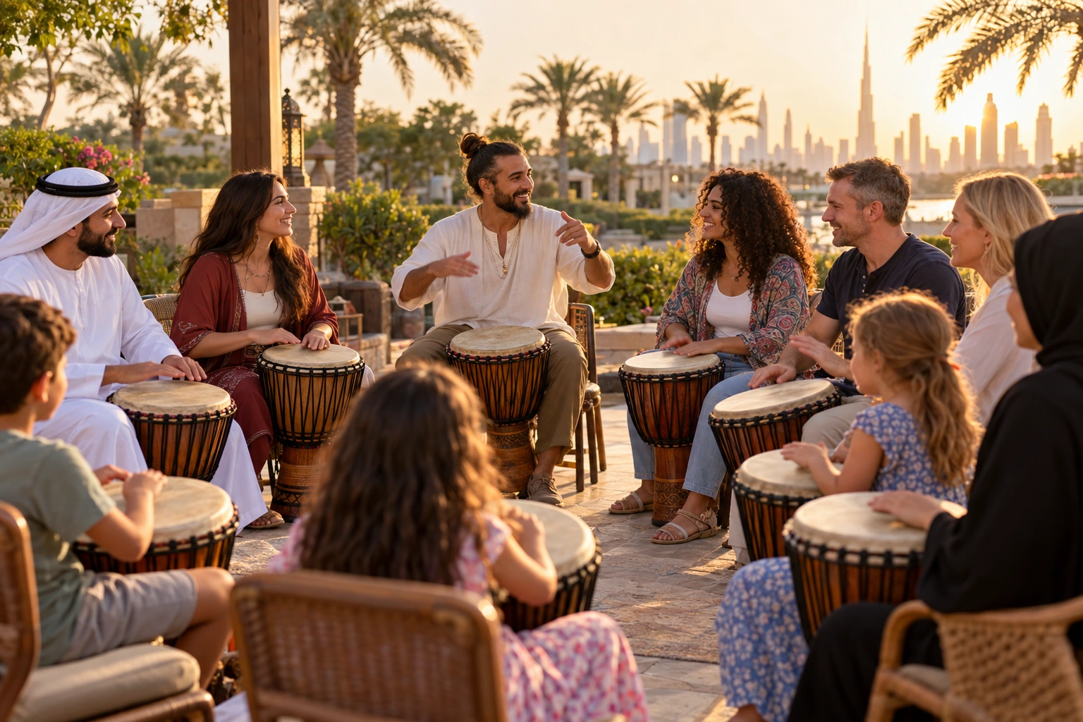 Community Drum Circles — illustrative drumming scene