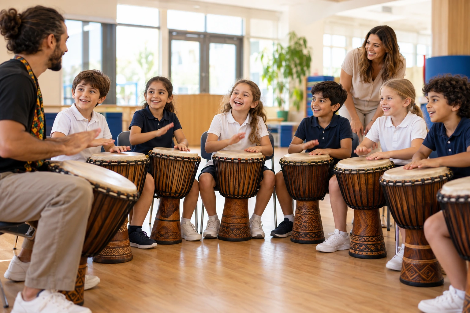 Schools & Nurseries — illustrative drumming scene